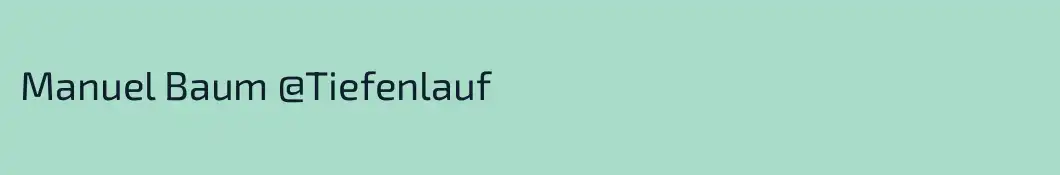Manuel Baum @Tiefenlauf